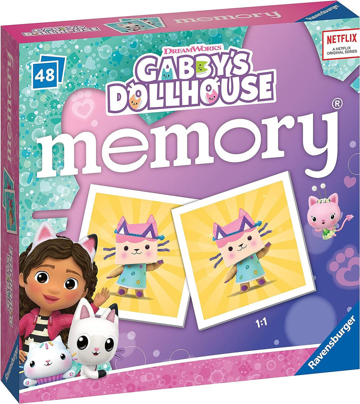 Ravensburger Gabbys Dollhouse Toys - Educational Mini Memory Game for Kids