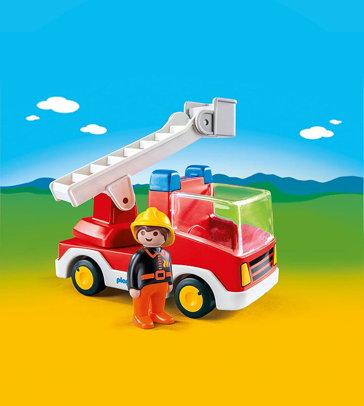 Playmobil 6967 1.2.3 Brandweerman met laddereenheid Brandweerwagen