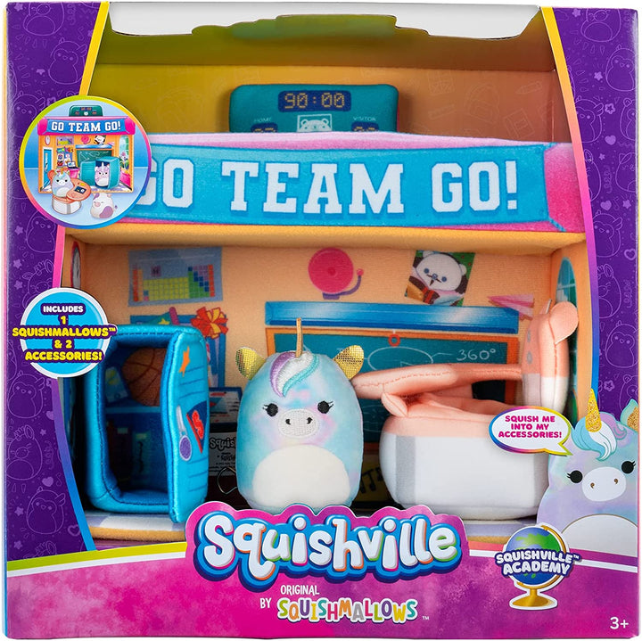 Squishville SQM0325 Deluxe Academy Playscene-Include 2-Inch Plush Accessories-To