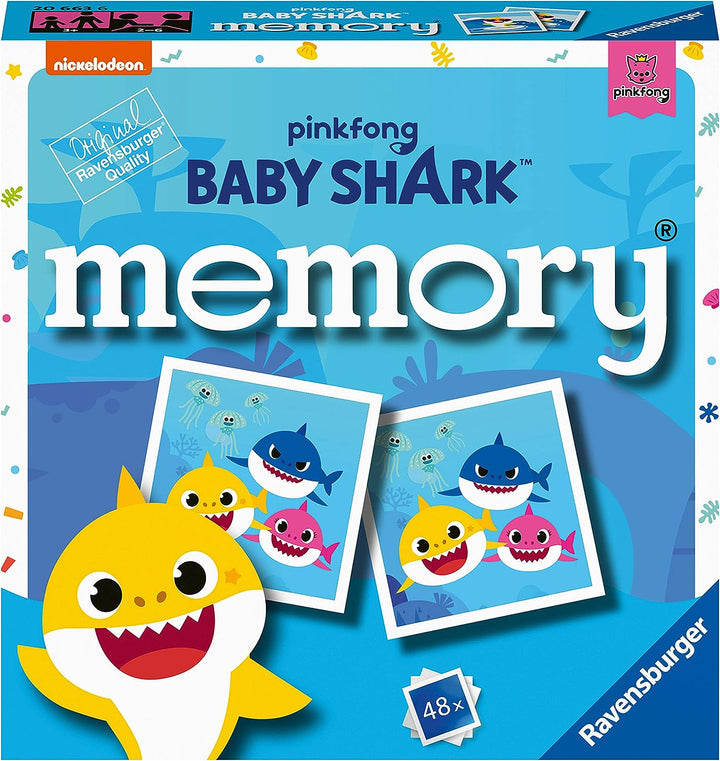 Ravensburger Baby Shark Mini Memory Game - Matching Picture Snap Pairs Game For Kids