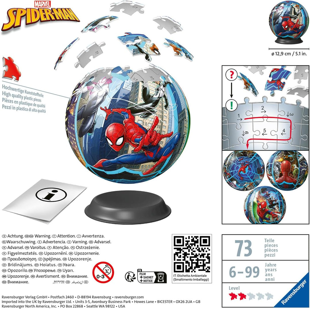 Ravensburger 11563 Marvel Spiderman 3D Jigsaw Puzzle for Kids and Adults Age 6 Years Up