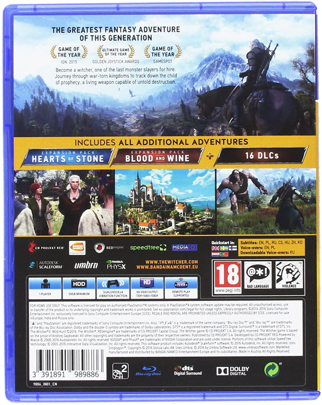 The Witcher 3 Edición Juego del año (PS4)