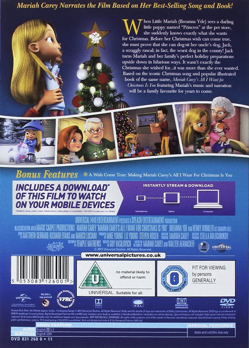 Mariah Carey's All I Want for Christmas is You [2017] - Animation [DVD]