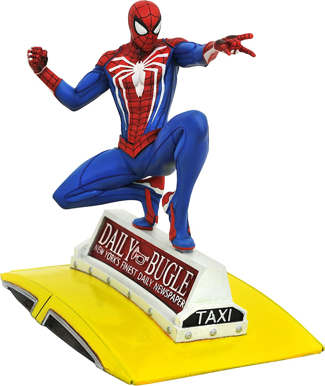 DIAMOND SELECT TOYS SEP201925 Spider-Man (on Taxi) Gallery Diorama, Multi