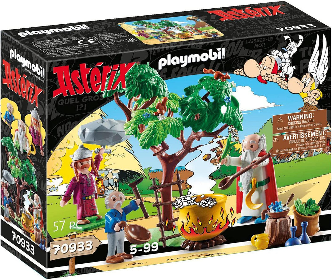 PLAYMOBIL Asterix 70933 Getafix mit dem Kessel des Zaubertranks, Spielzeug für Kinder ab 5 Jahren