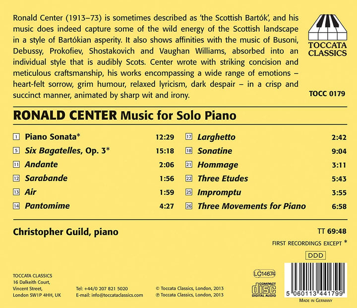 Center: Piano Music [Christopher Guild] [Toccata: TOCC 0179] [Audio CD]