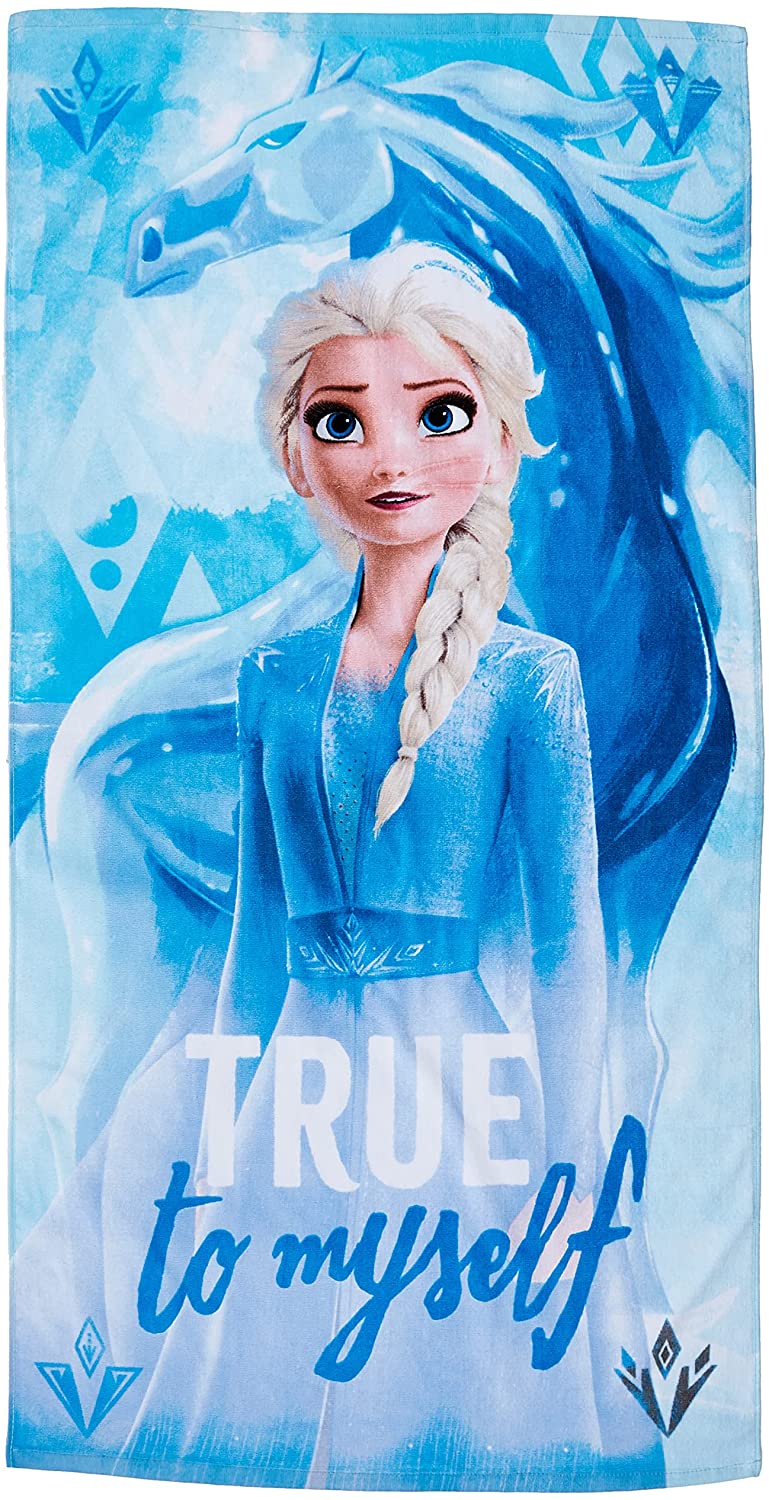 Frozen 2 Cotton Reference KD Beach Wash Face Towels Home Textiles Unisex Adult, Multicolor (Multicoloured), Single