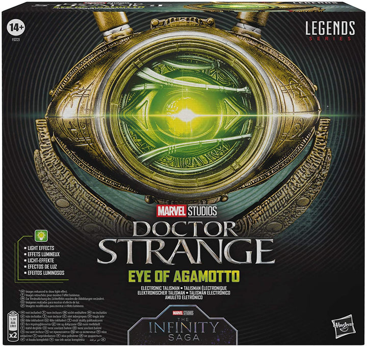 DR. STRANGE Marvel Legends Series Doctor Strange Premium Role Play Eye of Agamotto Electronic Talisman Adult Fan Costume and Collectible, Ages 14 and Up multicolor F0221