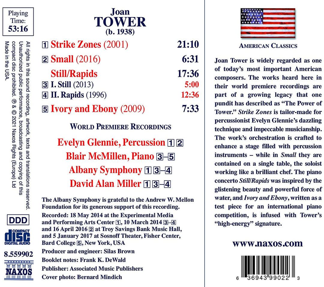 Tower: Strike Zones [Evelyn Glennie; Blair McMillen; Albany Symphony; David Alan Miller] [Naxos: 8559902] [Audio CD]