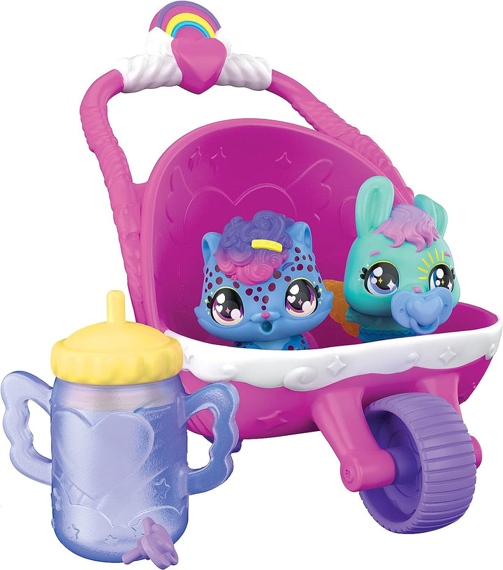 HATCHIMALS Alive, Hatch N' Stroll Spielset mit Kinderwagenspielzeug und 2 Minifiguren