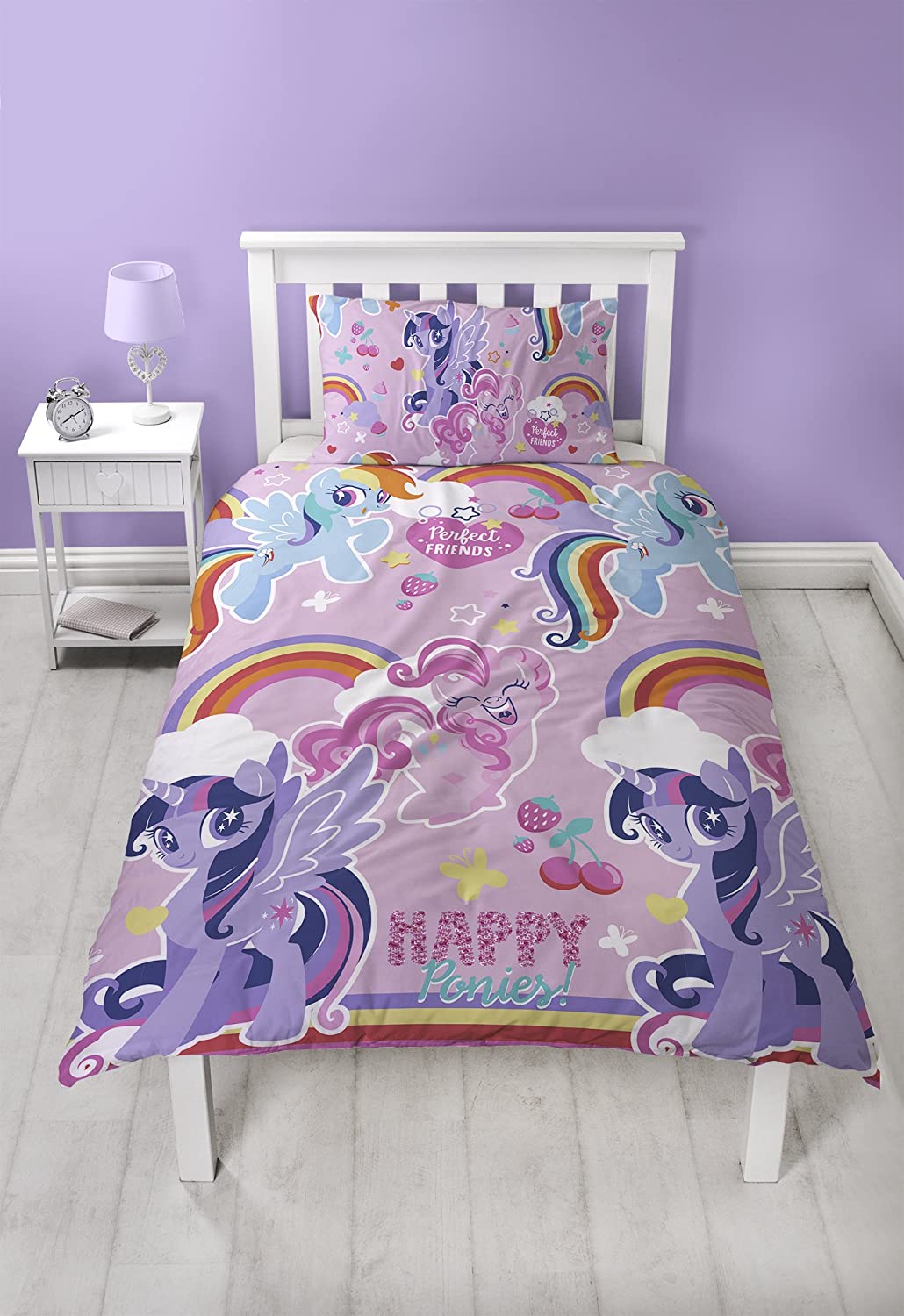 My Little Pony Crush Single Duvet Cover Set | Two Sided Reversible Design | Incl