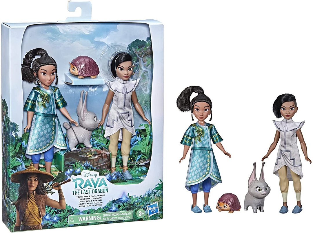 Disney&#39;s Raya e l&#39;ultimo drago Young Raya e Namaari bambole alla moda confezione da 2, vestiti per bambole alla moda