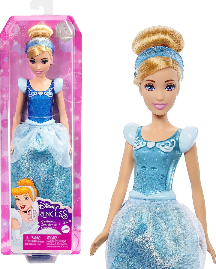 Disney Princess Toys, Cinderella Posable Fashion Doll with Sparkling Clothing and Accessories