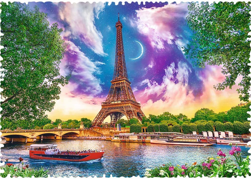 Trefl 11115 Himmel über Paris 600 Teile, Crazy Shapes, Premium Quality, für Erwachsene und Kinder ab 10 Jahren Puzzle, Coloured