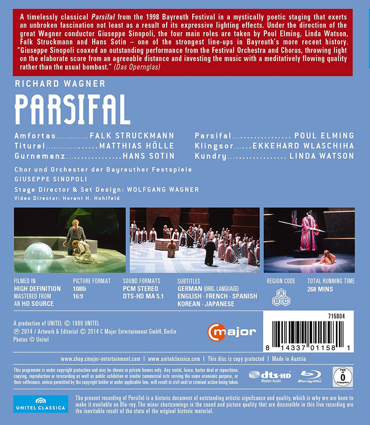 Wagner: Parsifal [Falk Struckmann, Matthais Hölle, Hans Sotin, Poul Elming] [2014] [Region Free] [Blu-ray]