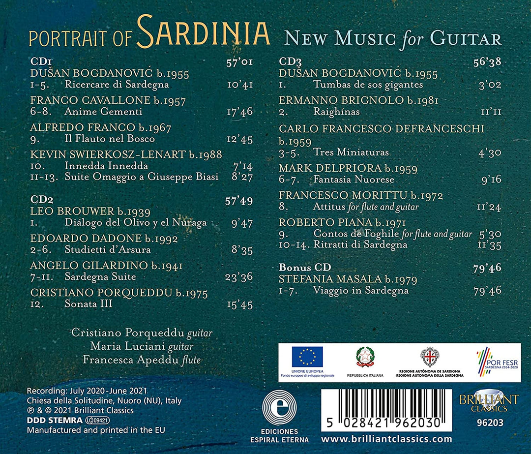 Cristiano Proqueddu - Portrait of Sardinia, New Music for Guitar [Audio CD]