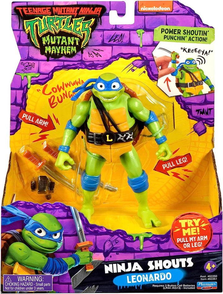 Teenage Mutant Ninja Turtles 83351CO Mutant Mayhem 5.5-Inch Leonardo Deluxe Ninja Shouts Figure