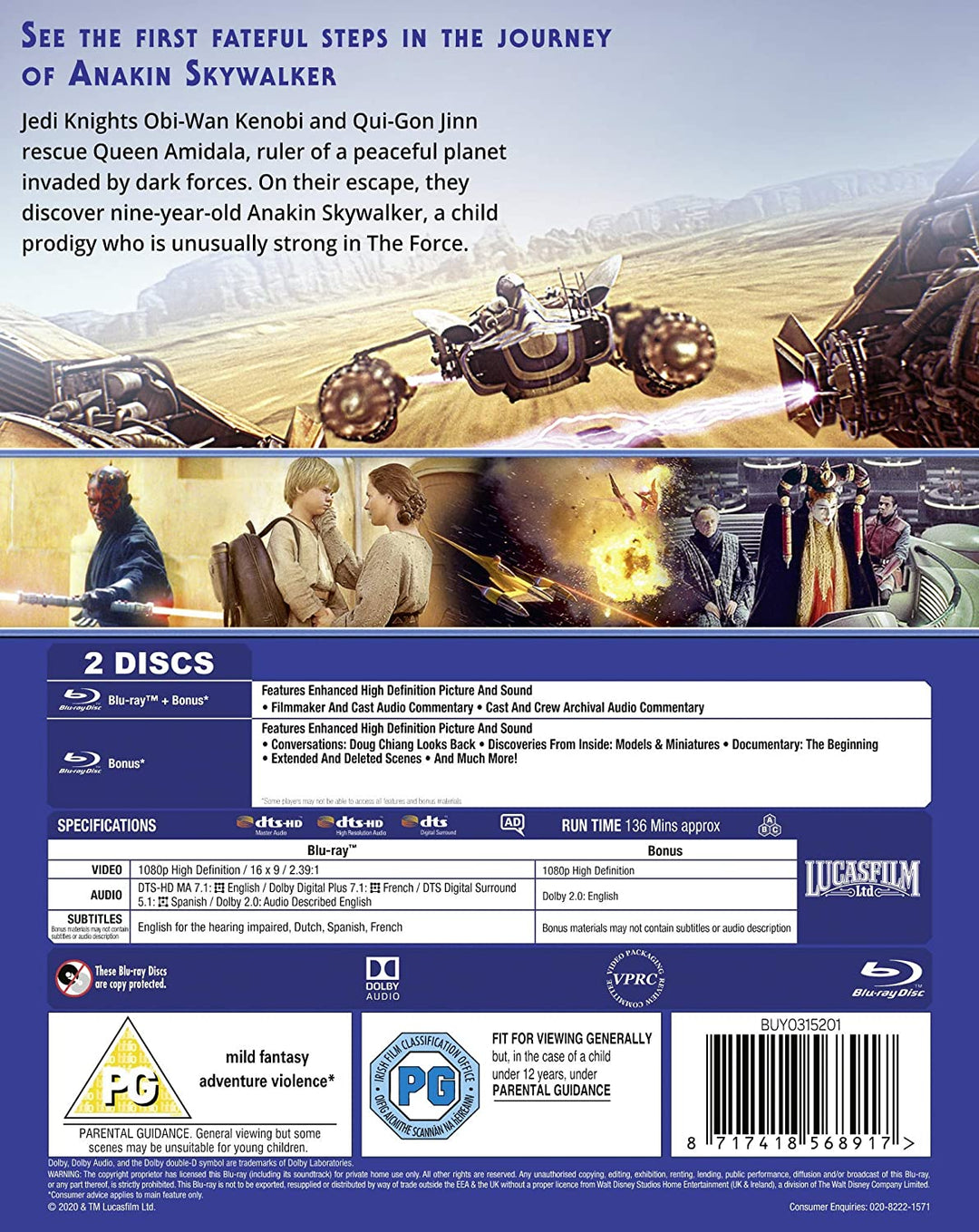 Star Wars Episode I: The Phantom Menace - Sci-fi [Blu-ray]