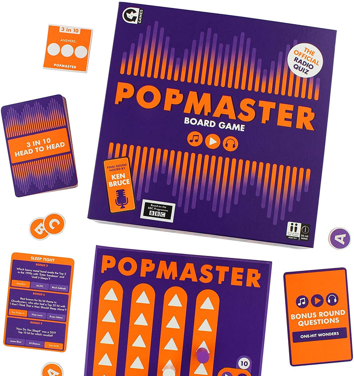 Offizielles PopMaster-Brettspiel von Ginger Fox – basierend auf dem BBC Radio 2 Quiz – inkl