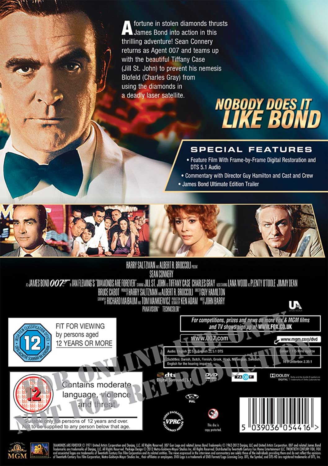 Diamonds Are Forever [1971] - Action/Thriler [DVD]