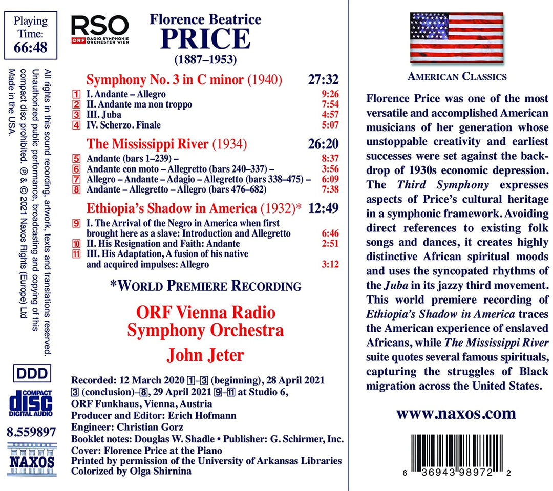 ORF Vienna Radio Symphony Orchestra - Price: Symphony No. 3 [ORF Vienna Radio Symphony Orchestra; John Jeter] [Naxos: 8559897] [Audio CD]