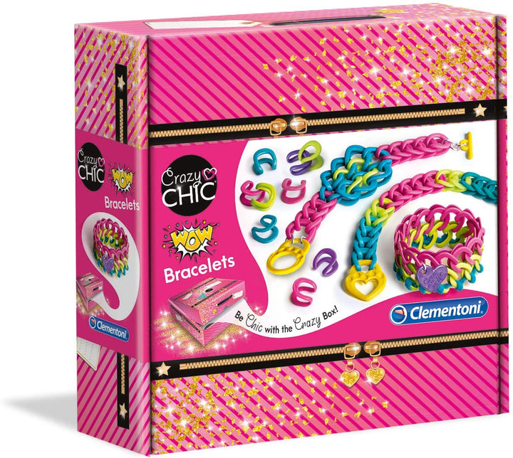 Clementoni 18585, Crazy Chic Wow bracelets Jewellery Kit for Children, Ages 7 ye