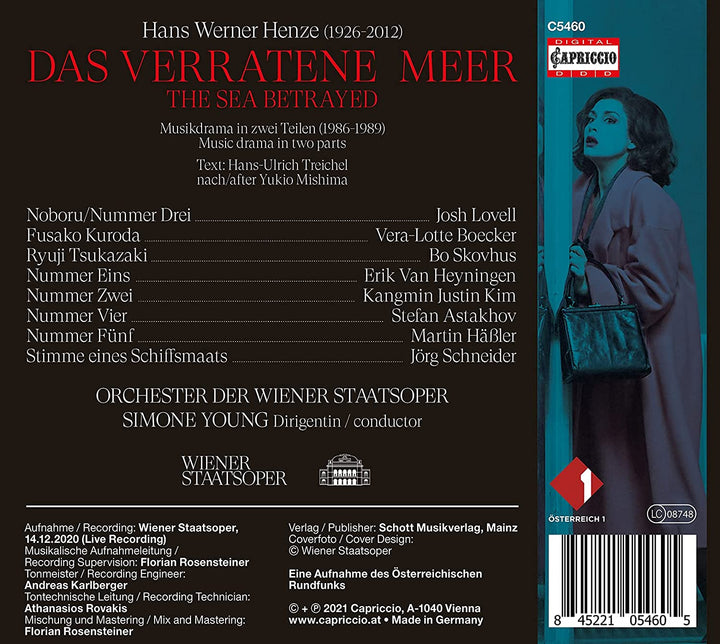 Henze: Das Verratene Meer [Josh Lovell; Vera-Lotte Boecker; Bo Skovhus; Eric Van Heyningen; Kangmin Justin Kim; Stefan Astakhov; Martin Habler; Jorg Schneider; Simone Young] [Capriccio: C5460] [Audio CD]