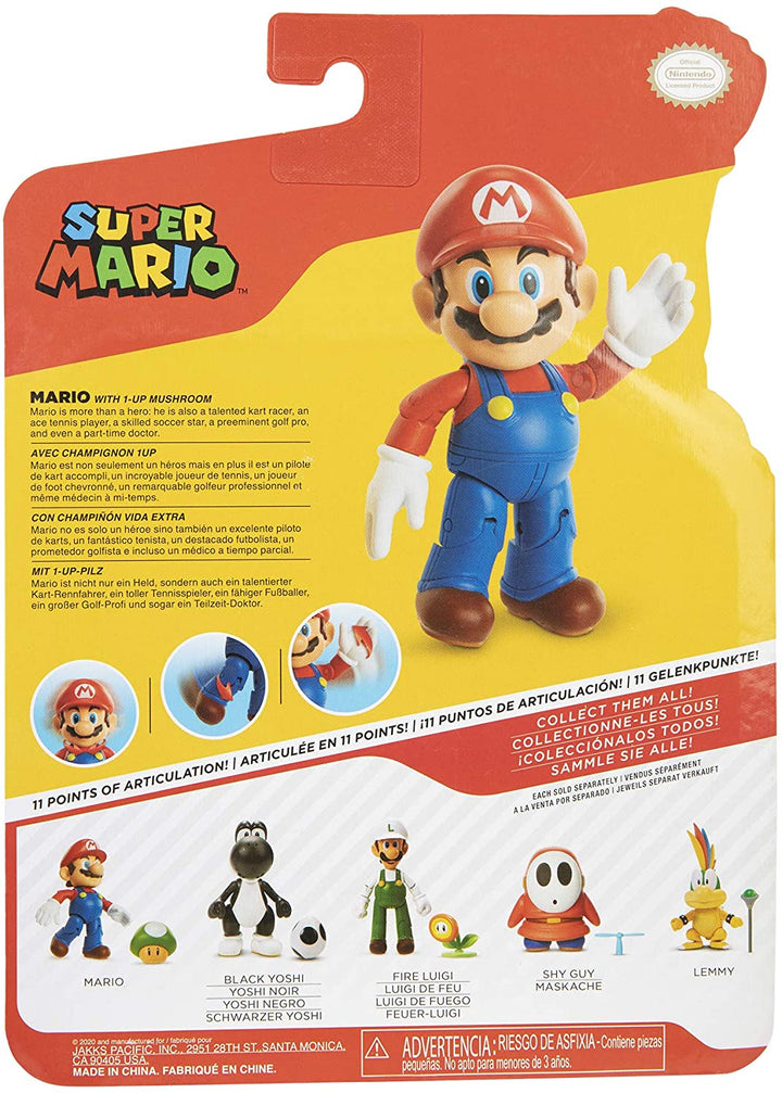 Mario with 1Up Mushroom (World Of Nintendo Super Mario) Figure