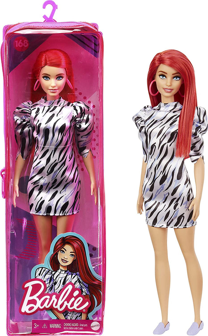 Barbie Fashionistas Puppe Nr. 168 mit kurzen roten Haaren, Spielzeug für Kinder von 3 bis 8 Jahren