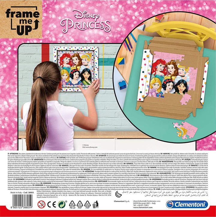 Clementoni - 38805 - Frame Me Up - Disney Princess puzzle for children - 60 pieces - Made in Italy - puzzle - ages 6 years plus