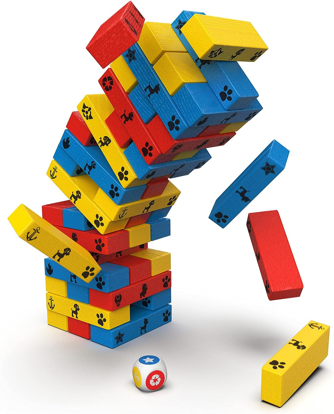 Spin Master Games 6066828 Jumbling Tower, Stacking Building Toppling Colorful Wood Game for Kids