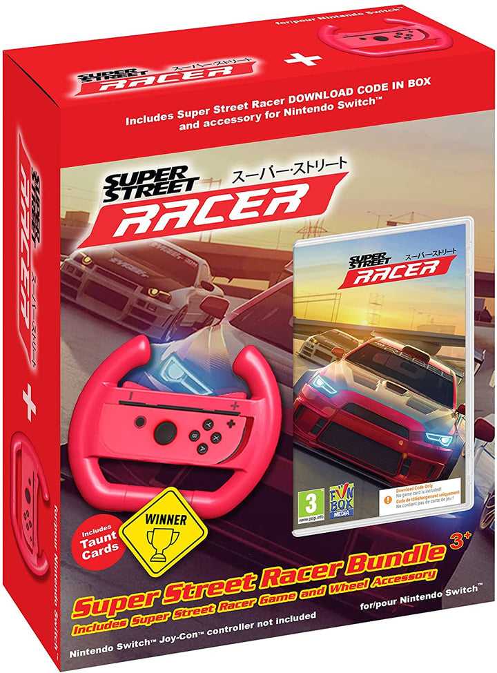 Super Street Racer Bundle + Wheel Accessory Nintendo Switch Game [Code in a Box]