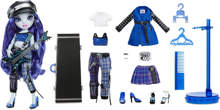 Rainbow High Shadow - UMA VAN HOOSE - Neon Blue Fashion Doll, Mix & Match Designer Outfits And Rock Band Accessories