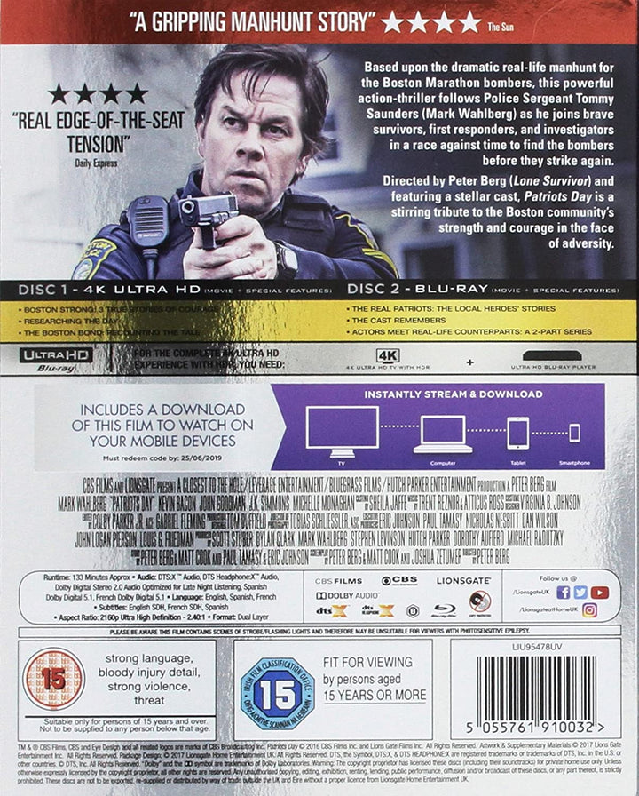 Patriots Day [4K Ultra HD + Blu-ray + Digital HD] [2017]