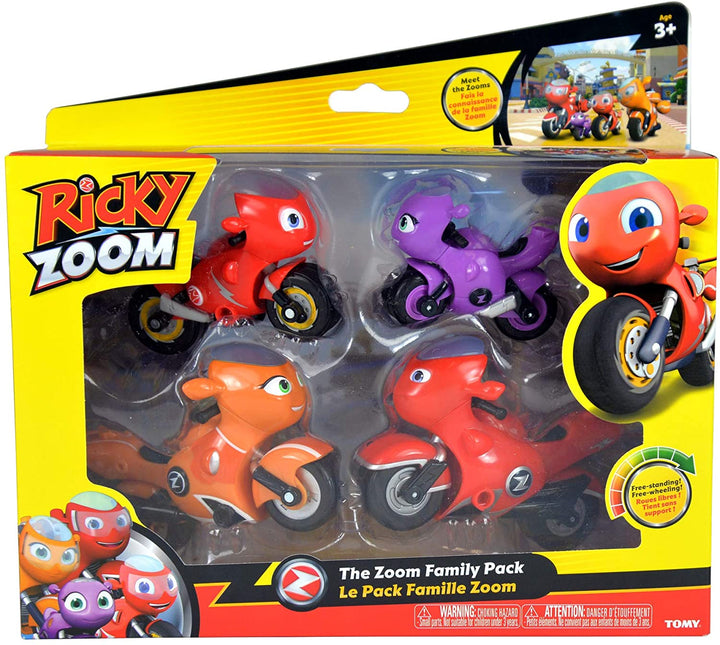 Ricky Zoom The Zoom Family Pack - 4-Pack Motorbike Playset for Kids Ages 3 and Up