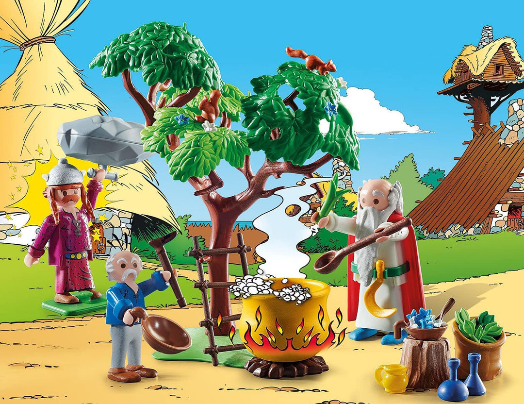 PLAYMOBIL Asterix 70933 Getafix mit dem Kessel des Zaubertranks, Spielzeug für Kinder ab 5 Jahren