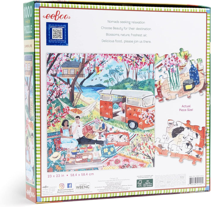 eeBoo Puzzle 1000 pieces : Vie de campeur