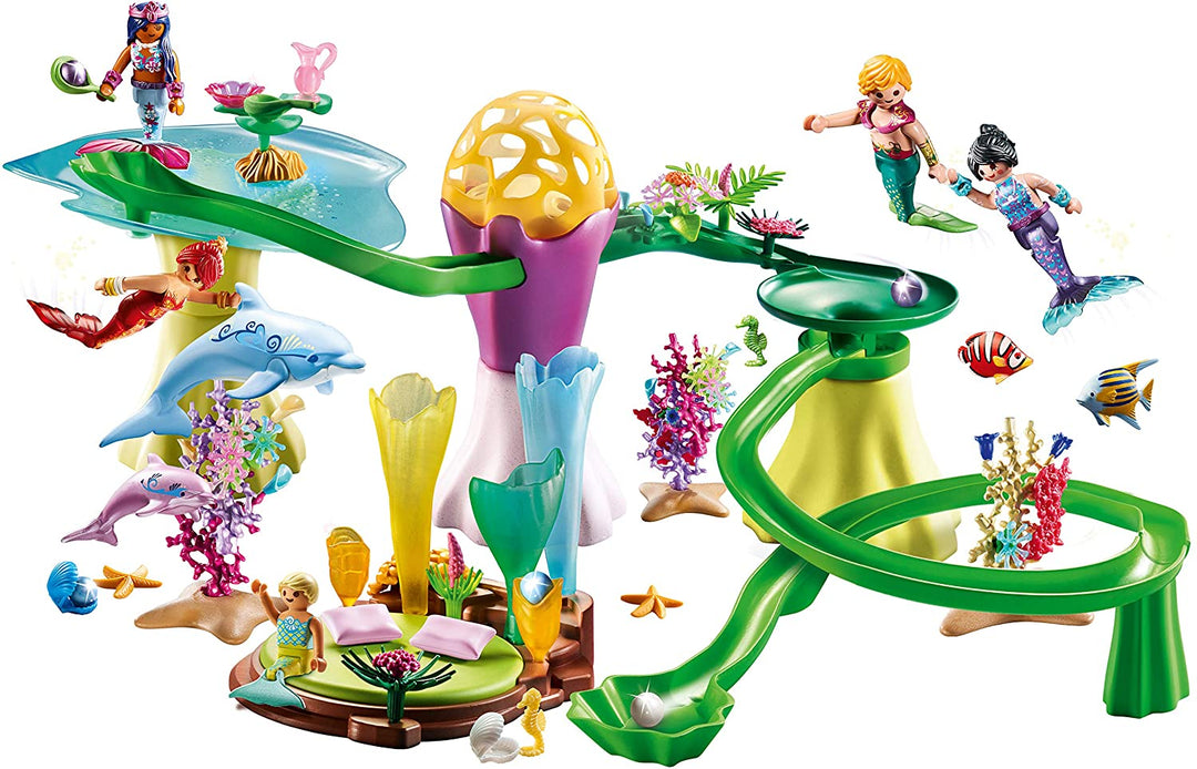 Playmobil 70094 Magic Mermaids Pista per biglie in corallo con cupola illuminata