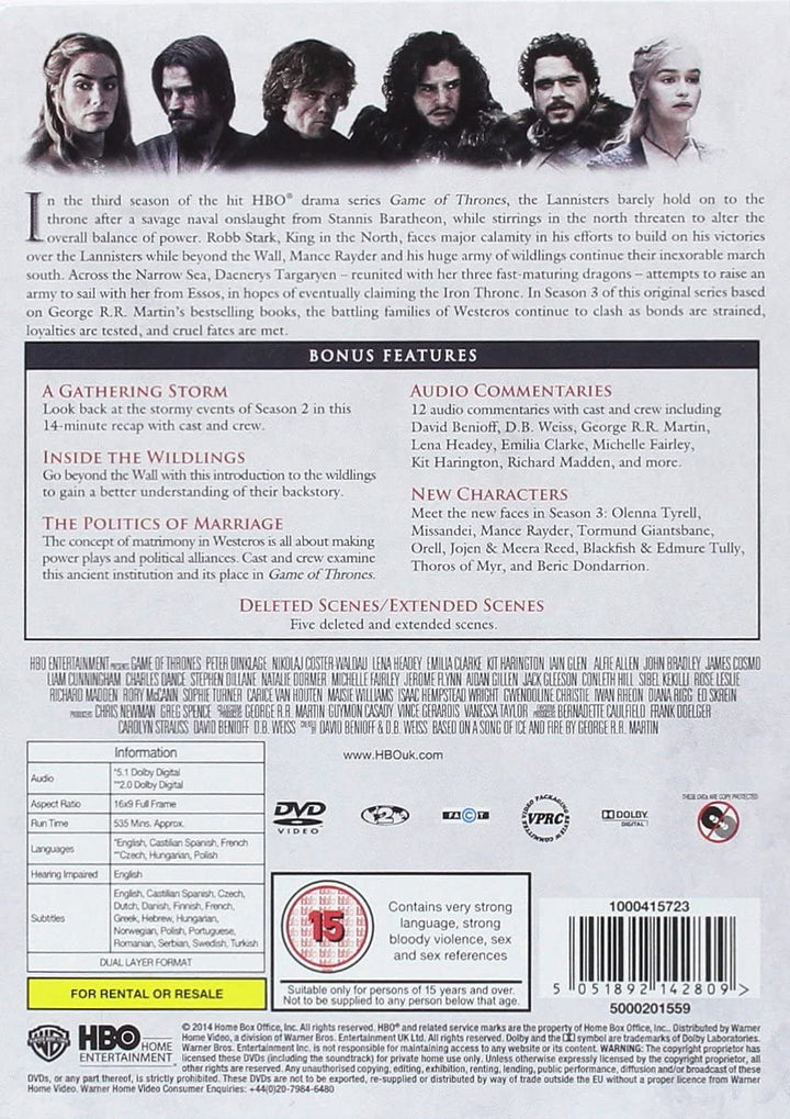 Game of Thrones - Season 3 [DVD] [2017] [2014]