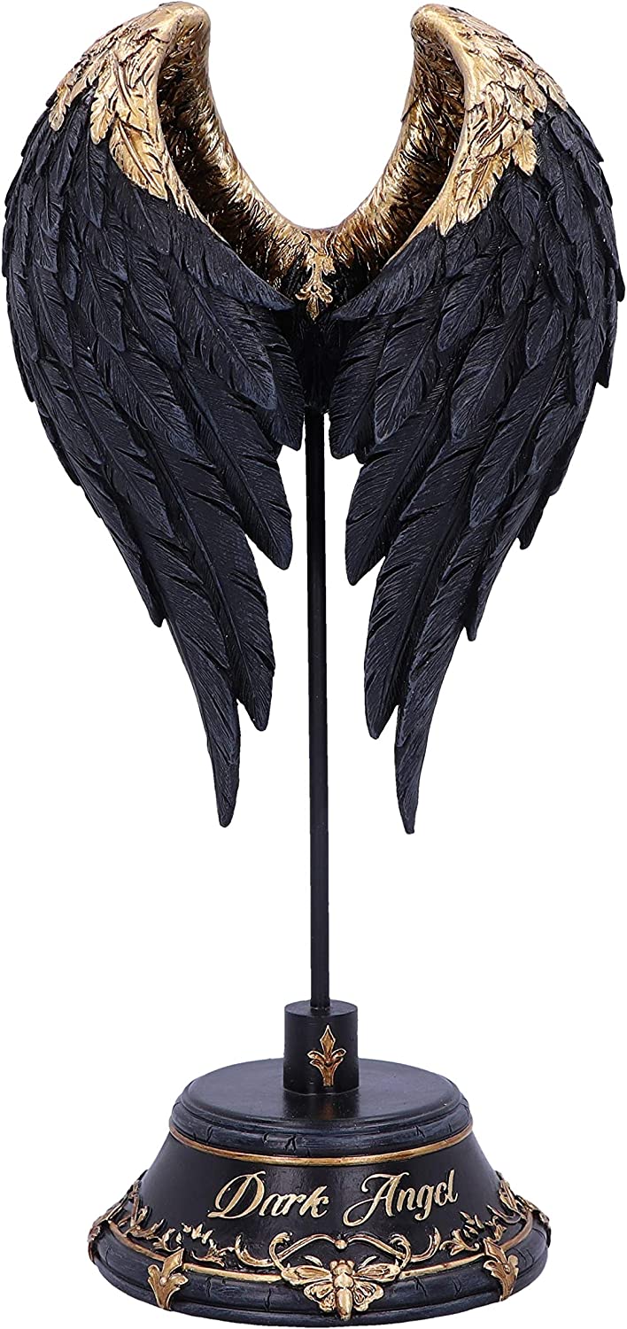 Nemesis Now Dark Angel Gothic Fallen Fae Wing Figurine, Black, 26cm