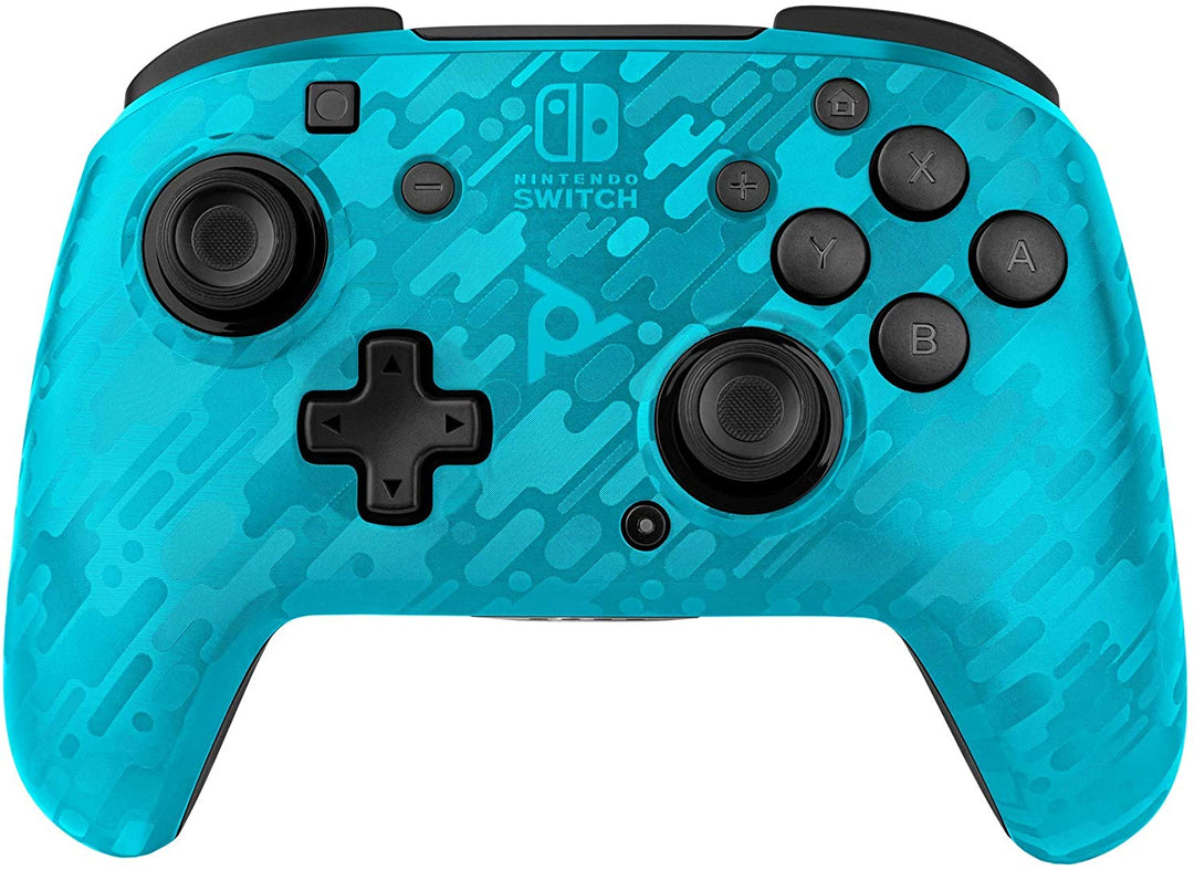 Pdp Controller Faceoff Deluxe + Interruptor inalámbrico de audio Camo Blue