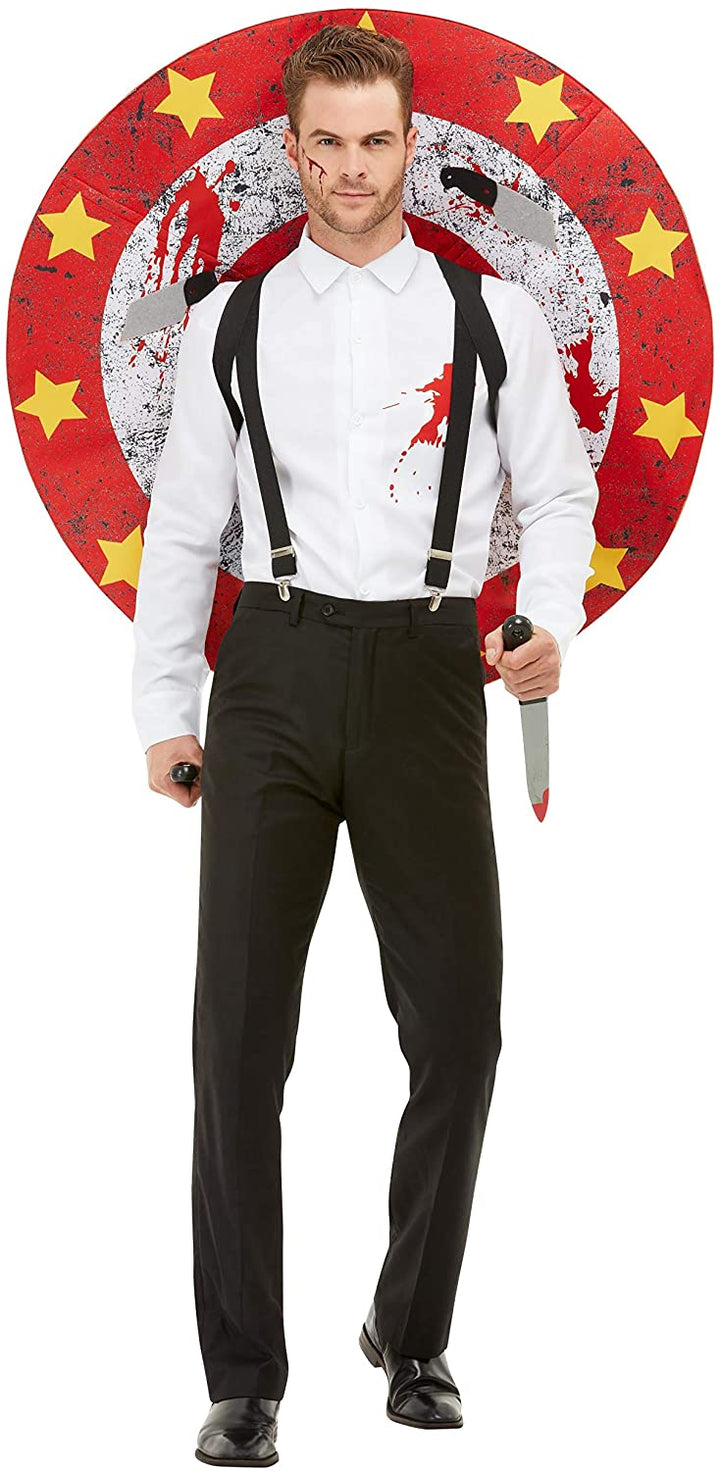 Smiffys 50805L Deluxe Knife Thrower Costume, Men, Red & White M Size