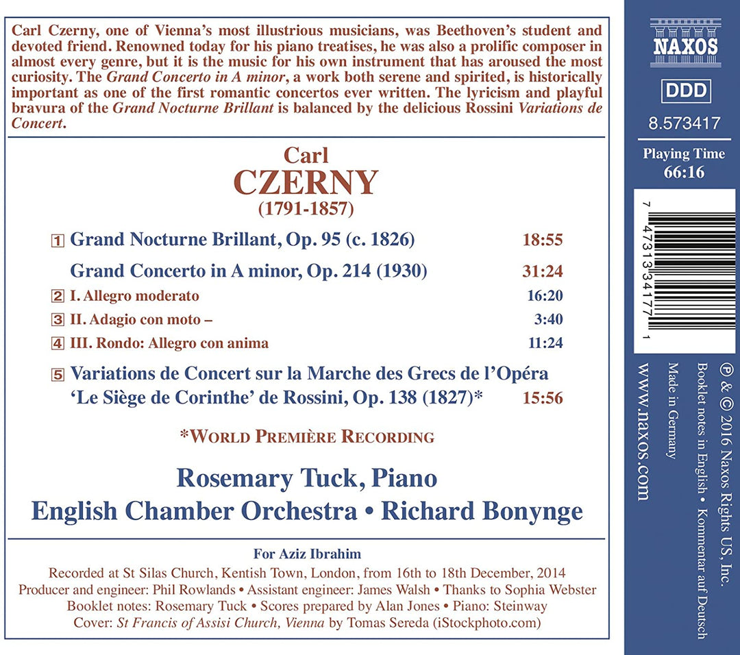 Czerny:Grand Concerto [Rosemary Tuck; English Chamber Orchestra, Richard Bonynge] [Naxos: 8573417] - Rosemary Tuck [Audio CD]