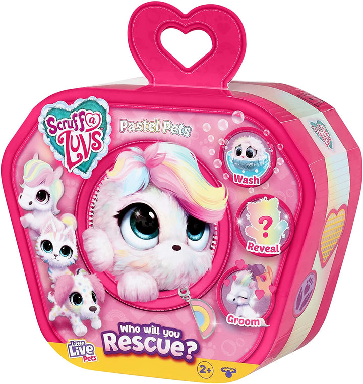 Little Live Pets Scruff-a-Luvs Pastel Pets Assortment - Wash, Reveal & Adopt Mystery Plush (Ages 2-15)