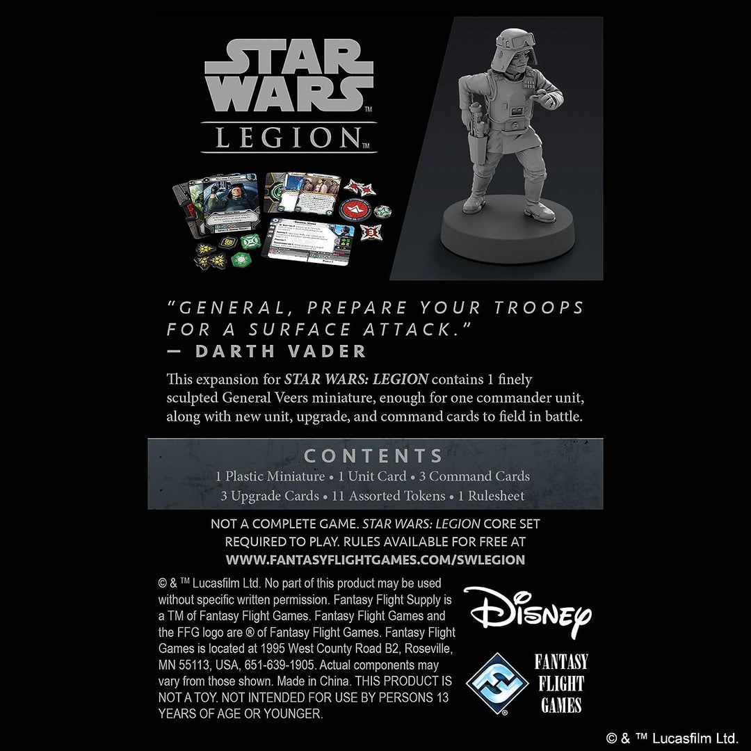 Atomare Massenspiele | Star Wars Legion: Galactic Empire-Erweiterungen: General Veers | Einheitenerweiterung | Miniaturenspiel | Ab 14 Jahren | 2 Spieler | 90 Minuten Spielzeit