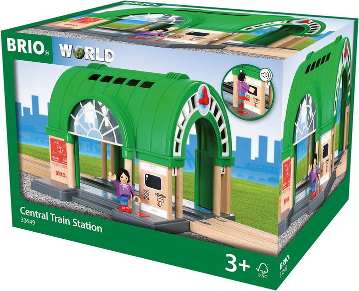 BRIO World Central Train Station for Kids Age 3 Years Up - Compatible with all BRIO Railway Sets & Accessories