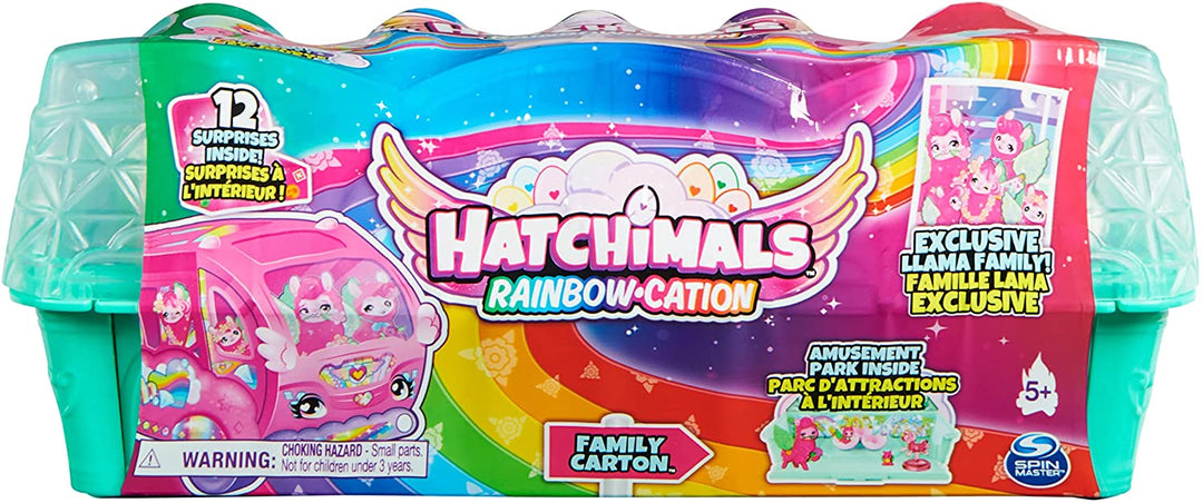 HATCHIMALS CollEGGtibles, Regenbogen-Lama-Familienkarton mit Überraschungsspielen