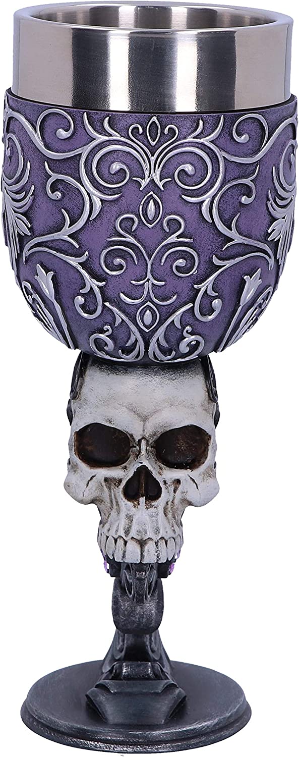 Nemesis Now B5168R0 Deaths Desire Twin Skull Heart Set of Two Goblets, Purple, 1