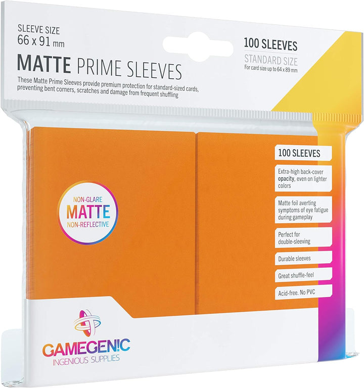 Gamegenic GGS11035ML Matte Prime Sleeves (100-Pack), Orange