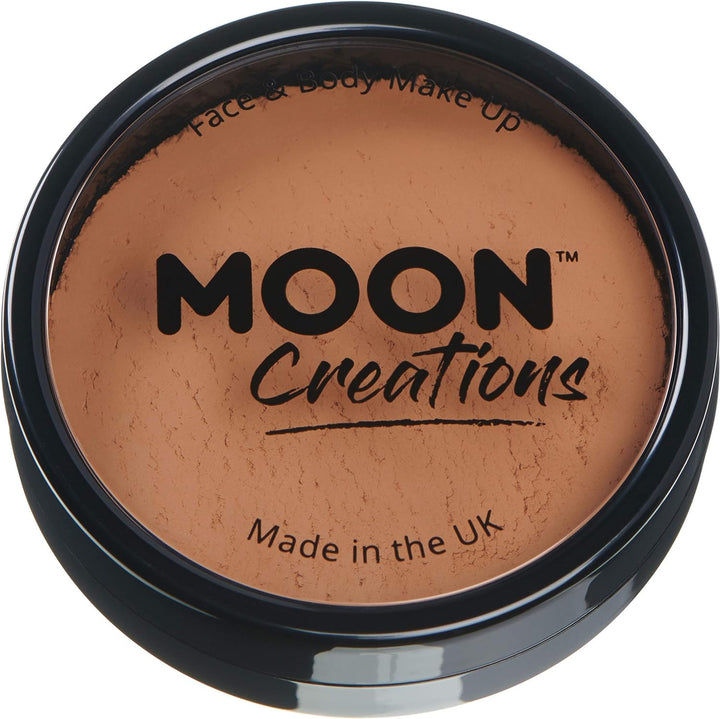Pro Face & Body Paint Cake Pots by Moon Creations - Light Brown - Professional Water Based Face Paint Makeup for Adults, Kids - 36g